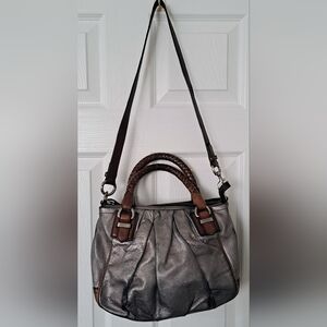 Banana Republic Metallic & Brown Leather Purse
